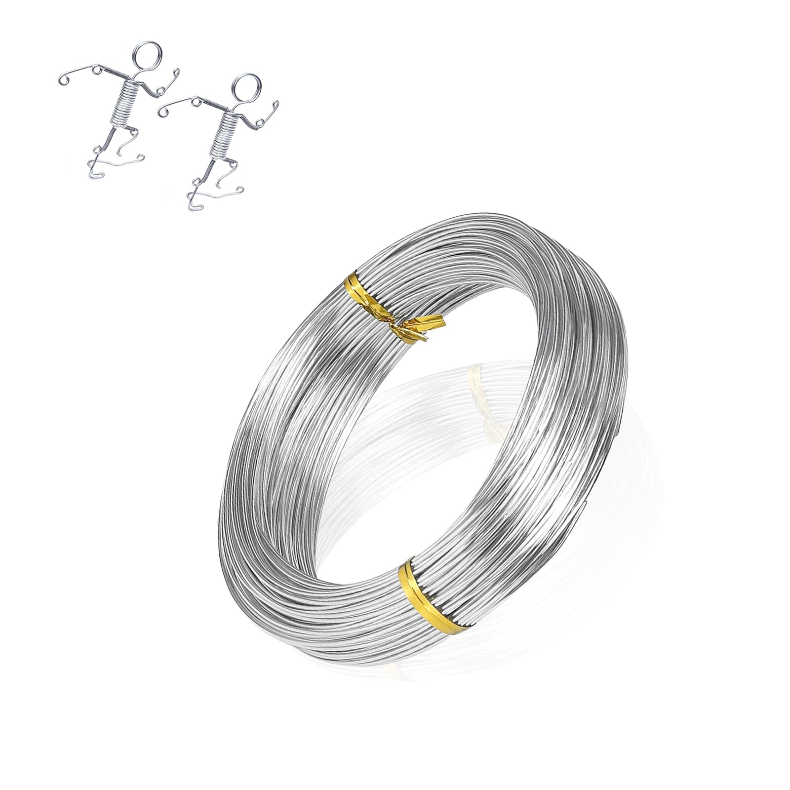 18 Gauge 1mm Silver Aluminum Craft Wire,45m Bendable Metal Crafting Wire for Sculpting,Bike Modelling Skeleton Crafting Floral Making Wire,Jewelry Making Wire,Binding Wire for Xmas Wreath Wire
