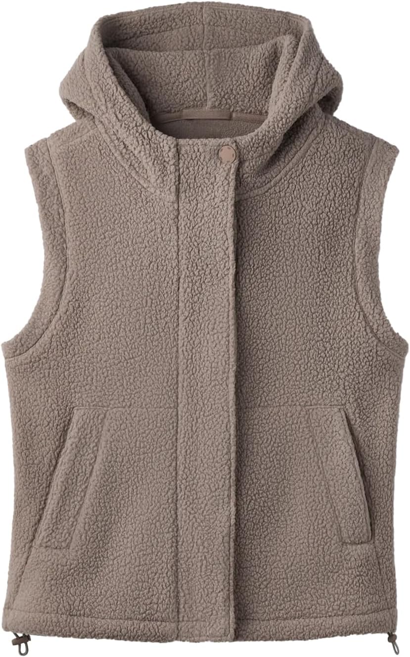 Women Hoodies Fleece Vest Zip Up Sleeveless Casual Sherpa Vests Fuzzy Warm Winter Jackets with Pockets