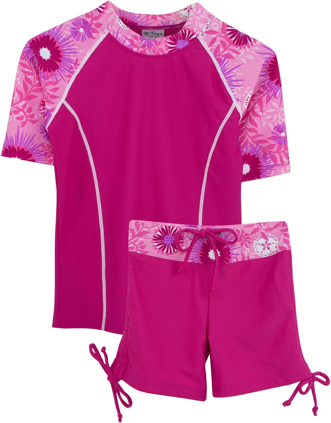 Tuga Girls 2-Piece UV Swim Suit Set - Surfer Girl 6-14 Years - UPF50+ Sun Protection