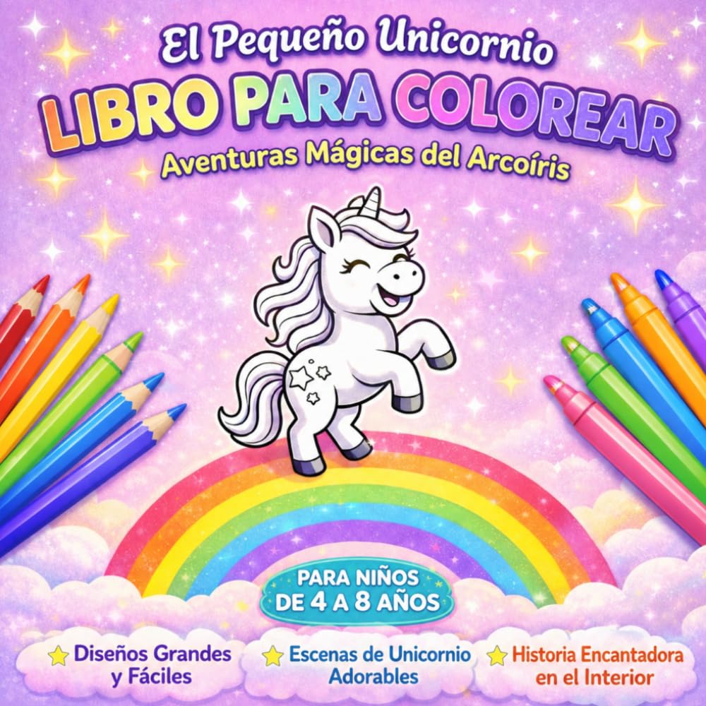 El Pequeño Unicornio: Libro para colorear
