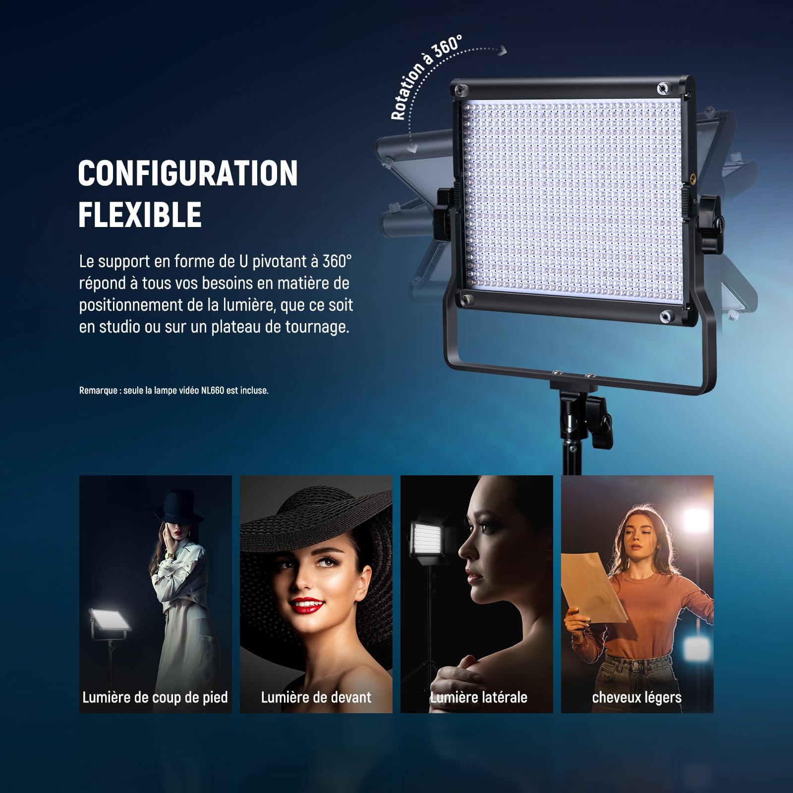 NEEWER Kit d'éclairage vidéo LED Bicolore 660 avec Deux Trépieds de 200cm,Panneau d'éclairage à Intensité Variable 3200K-5600K CRI 96+ avec Support en U & Coupe-Flux pour Studio Photo,Streaming,Noir