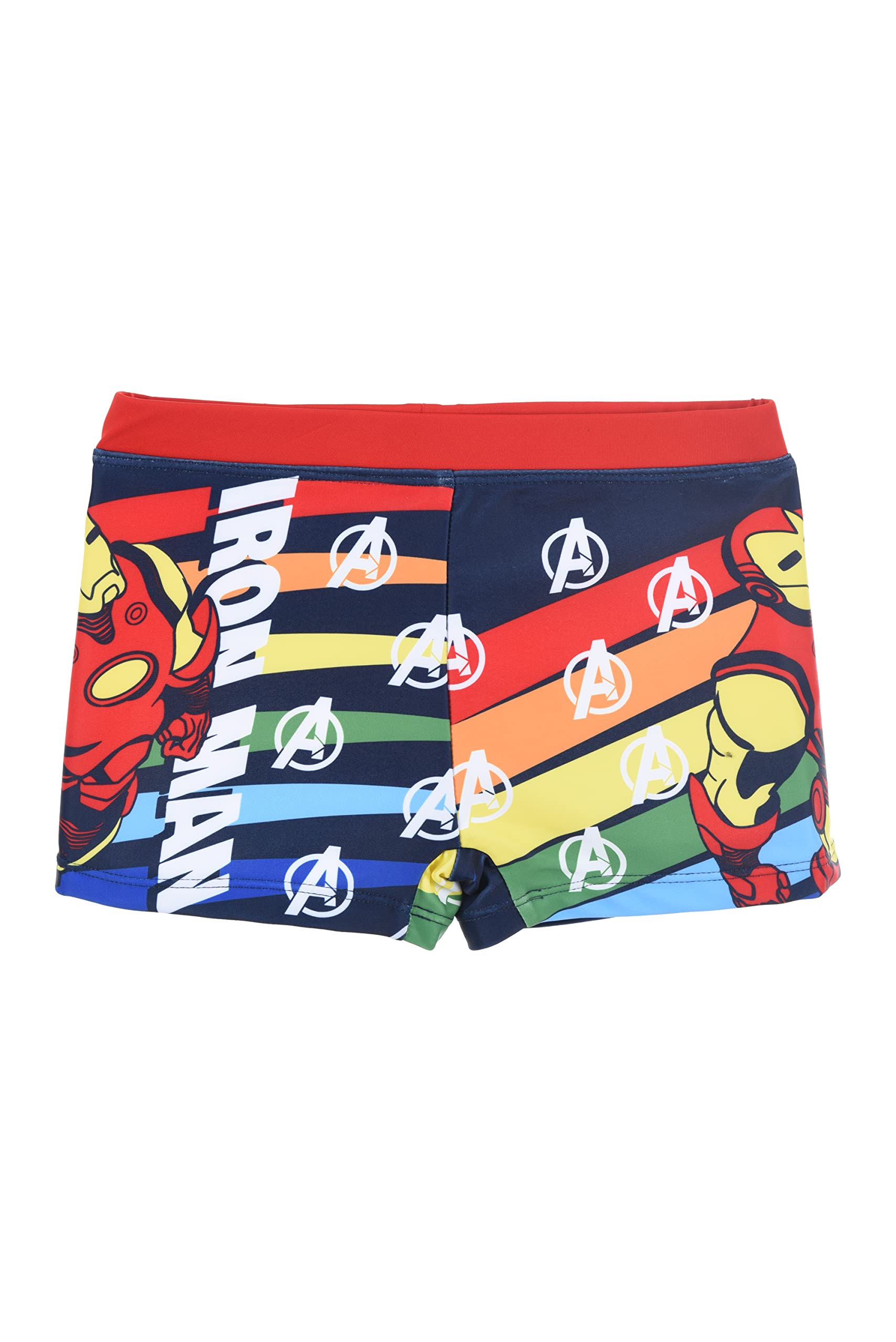 Marvel Avengers Bañador Niño, Bañador Natación Infantil, Shorts de Baño Iron Man, Secado Rápido, Talla 4 Años, Rojo