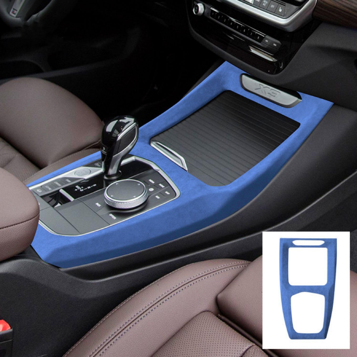 Amazon | カーセンターコンソールシフトパネルフレームカバースエード