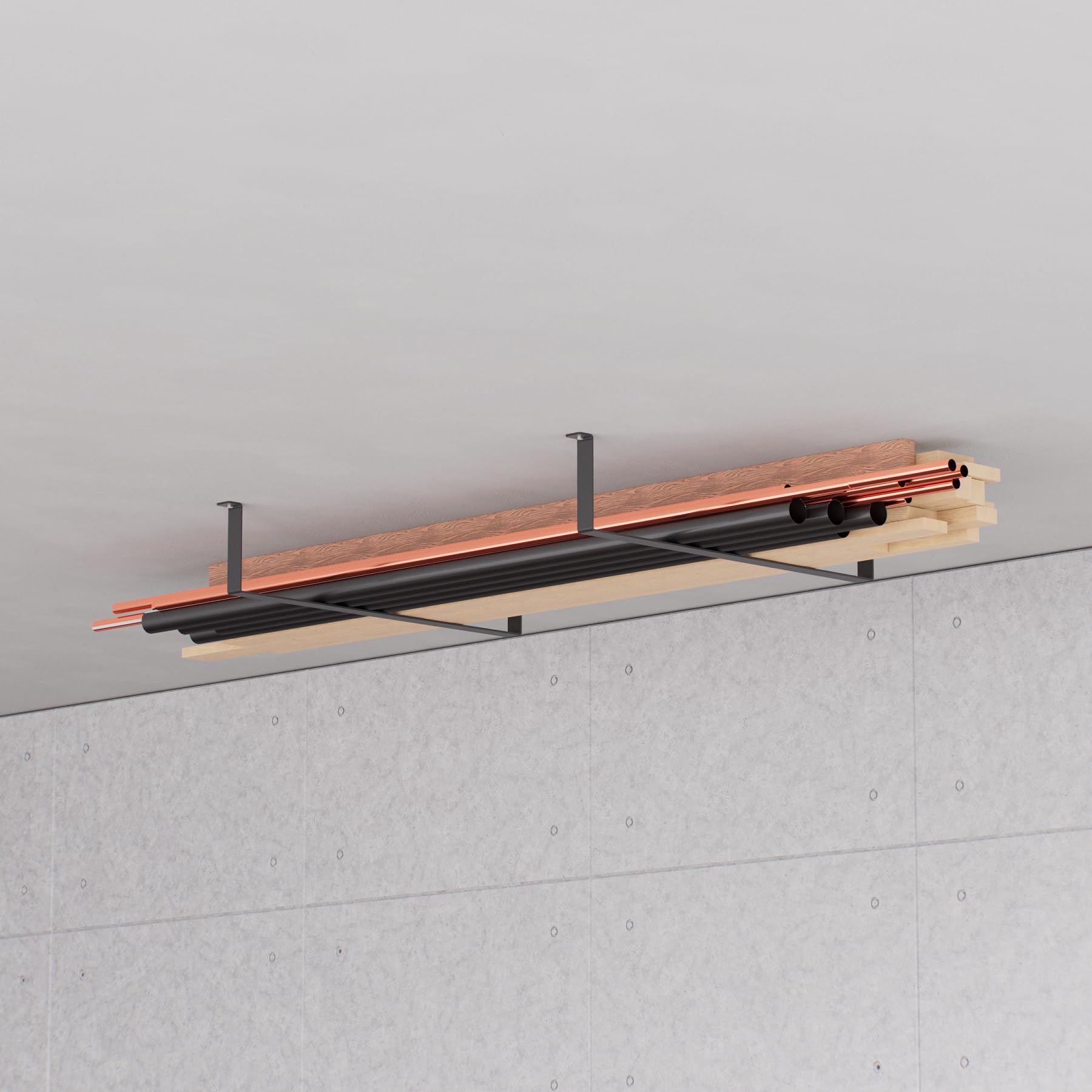 Puente de almacenamiento para pared y techo para guardar utensilios de madera, garaje, herramientas de jardín, sótano