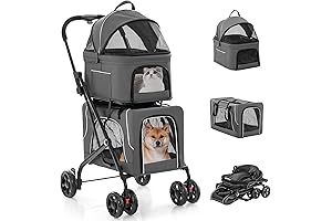 Giantex Double Dog Stroller - Pet Stroller for 2 Dogs