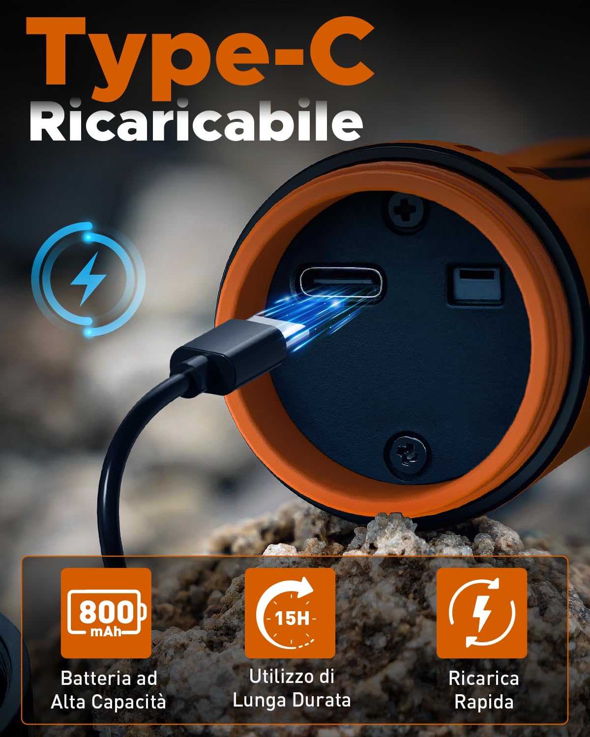 Pinpointer Metal Detector, Impermeabile IP68 Ricaricabile Metal Detector Professionali, Portatile Eliminazione Disturbi 1-Touch e LCD Display, 9 Livelli Sensibilità e 3 Modalità Audio/Vibrazione