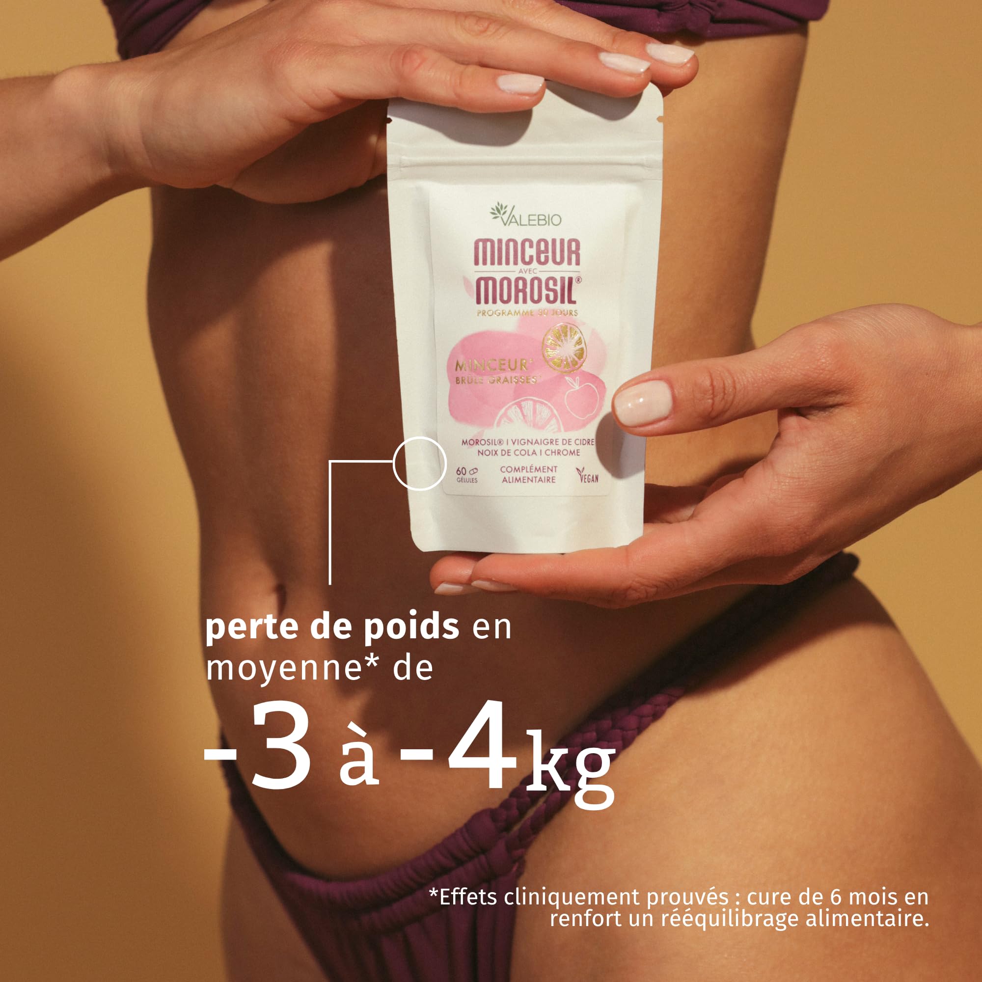 Morosil ® + vinaigre de cidre | Contrôle du poids, digestion & régulation de la glycémie | 60 gélules gastro-résistantes | Fabriqué en France | Valebio