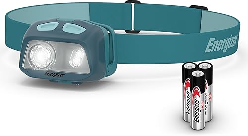 Energizer Linterna frontal LED HDL40, 500 lúmenes, IPX7 impermeable, linterna frontal multicolor, luz manos libres, baterías incluidas