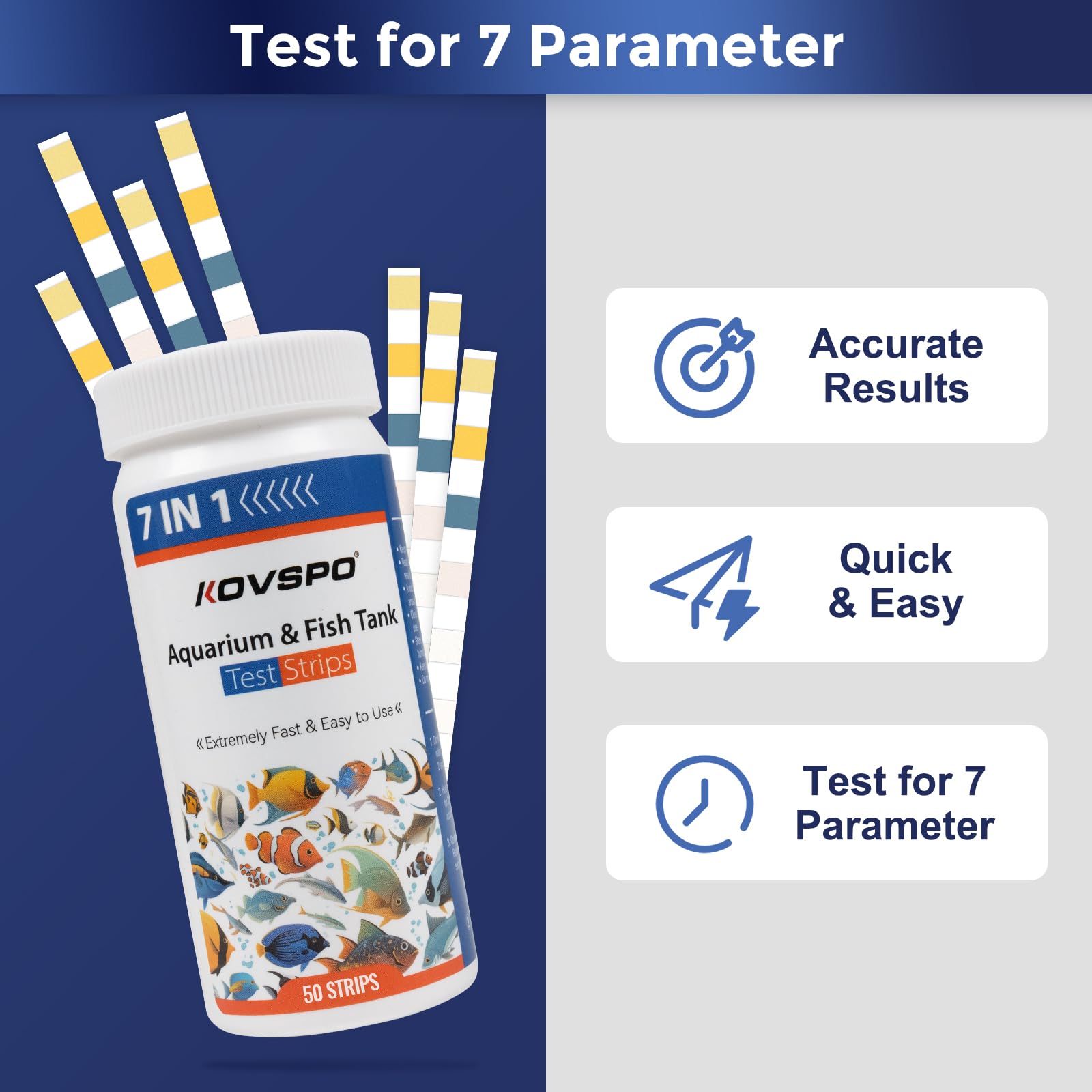 Sporgo 100 tiras de prueba 9 en 1 para acuario: prueba de tiras para acuario con termómetro de acuario, prueba de agua para probar hierro, PH, nitrito, nitrato, dureza total, cloro alcalinidad