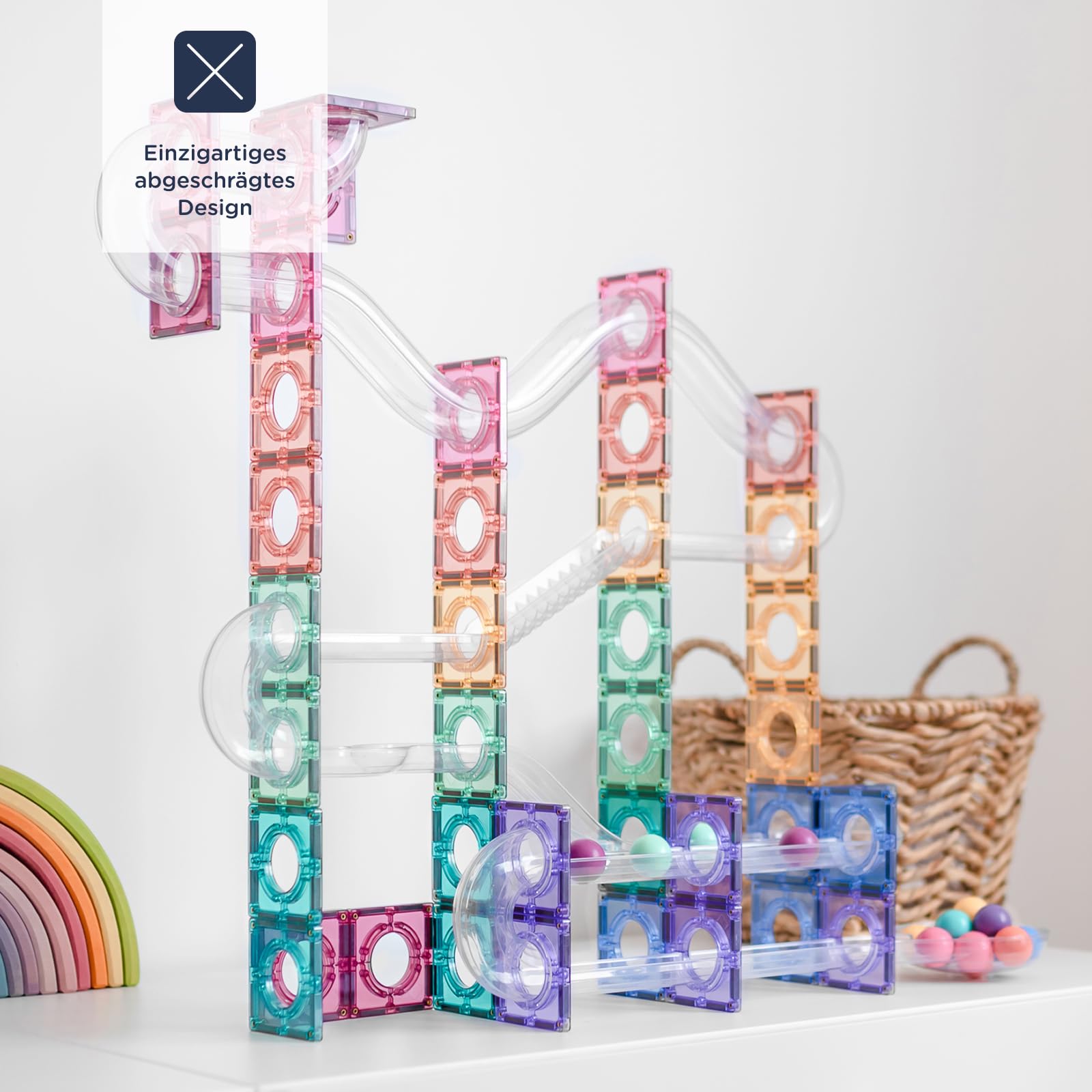 CONNETIX Magnetbausteine Pastell Ball Run Packen, 106 Stück