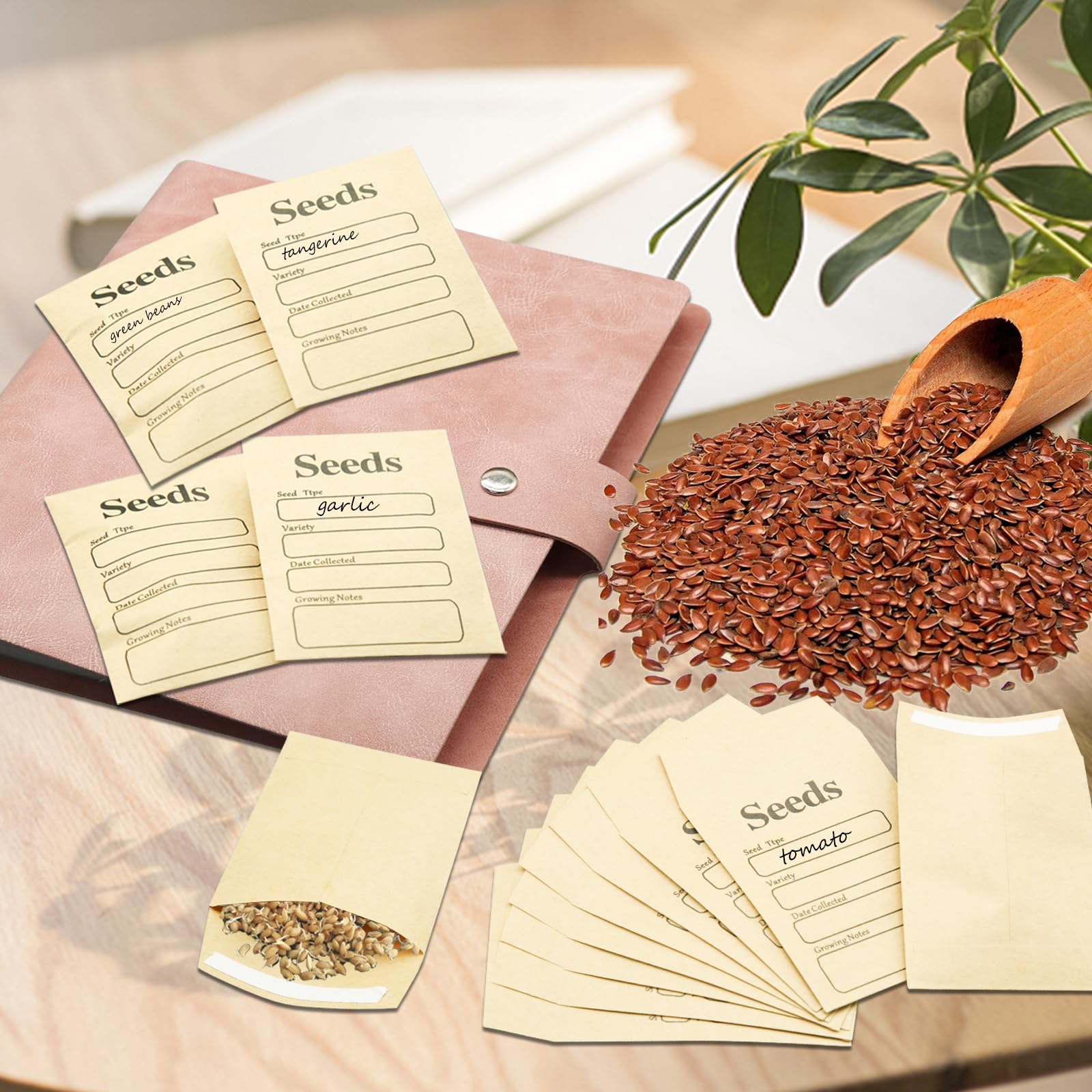 101 Seed Storage Organizers Resealable organizadores de almacenamiento de semillas, sobres de semillas autosellables resellables, caja de almacenamiento de paquetes de ahorro de semillas
