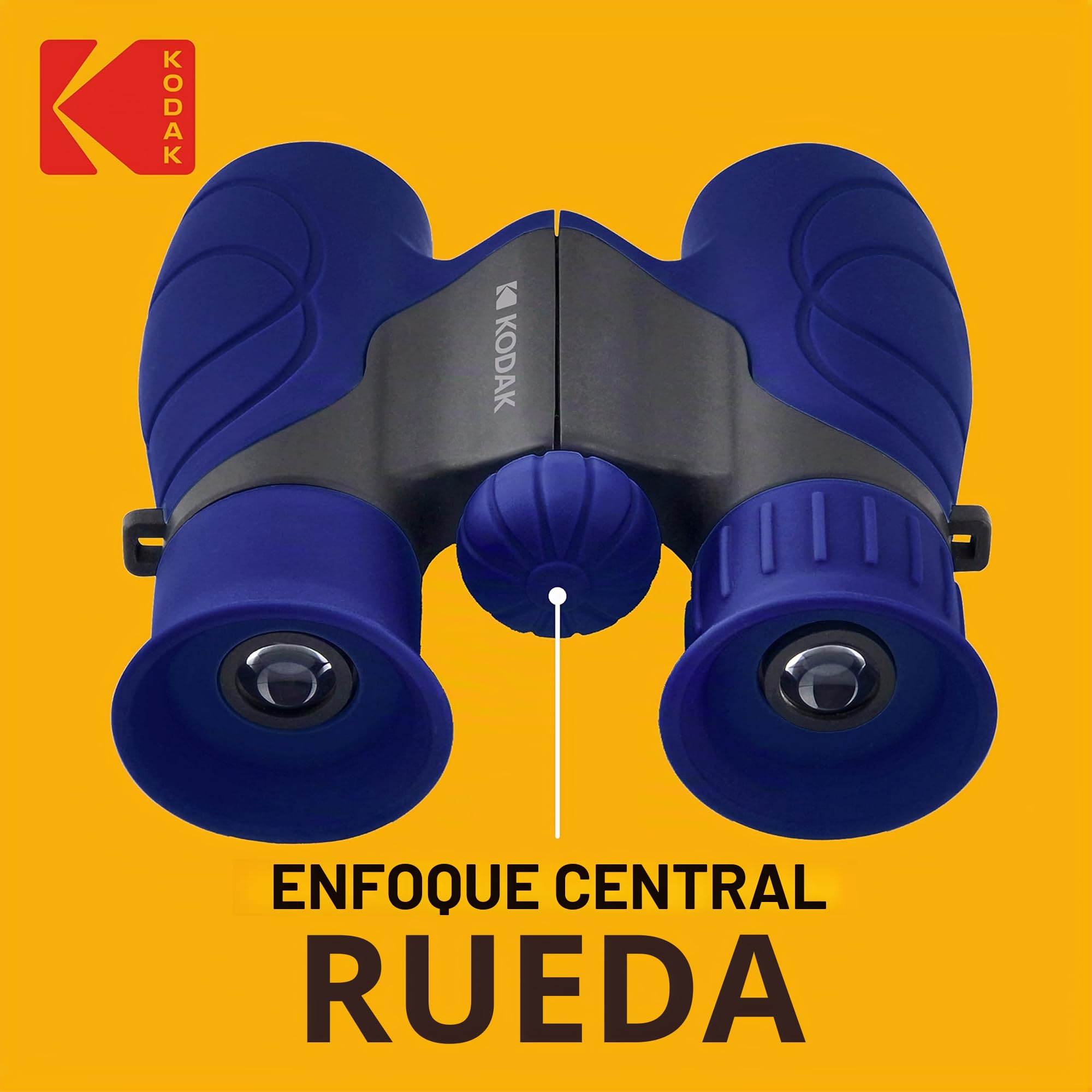 KODAK Jumelle Enfant BCS100 - Jumelle Binoculaire Compact pour Enfants, Gomme Souple, Ergonomique, Sangle et Housse de Transport Inclus, Grossissement 8X – Bleu