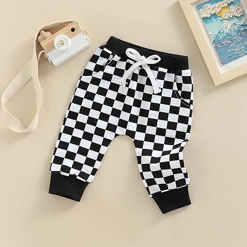Miniatura 6 de Pantalones largos de cuadros con cintura elástica para bebés, niños y niñas, para primavera, verano, otoño e invierno
