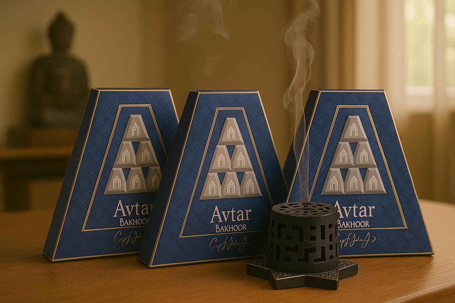 Spirit of Dubai Avtar Oudh Bakhoor – 40g (Pack of 3) with Premium Black Resin Burner – Aromatic Floral Vanilla Bakhoor Incense for Meditation, Prayer & Luxury Gifting