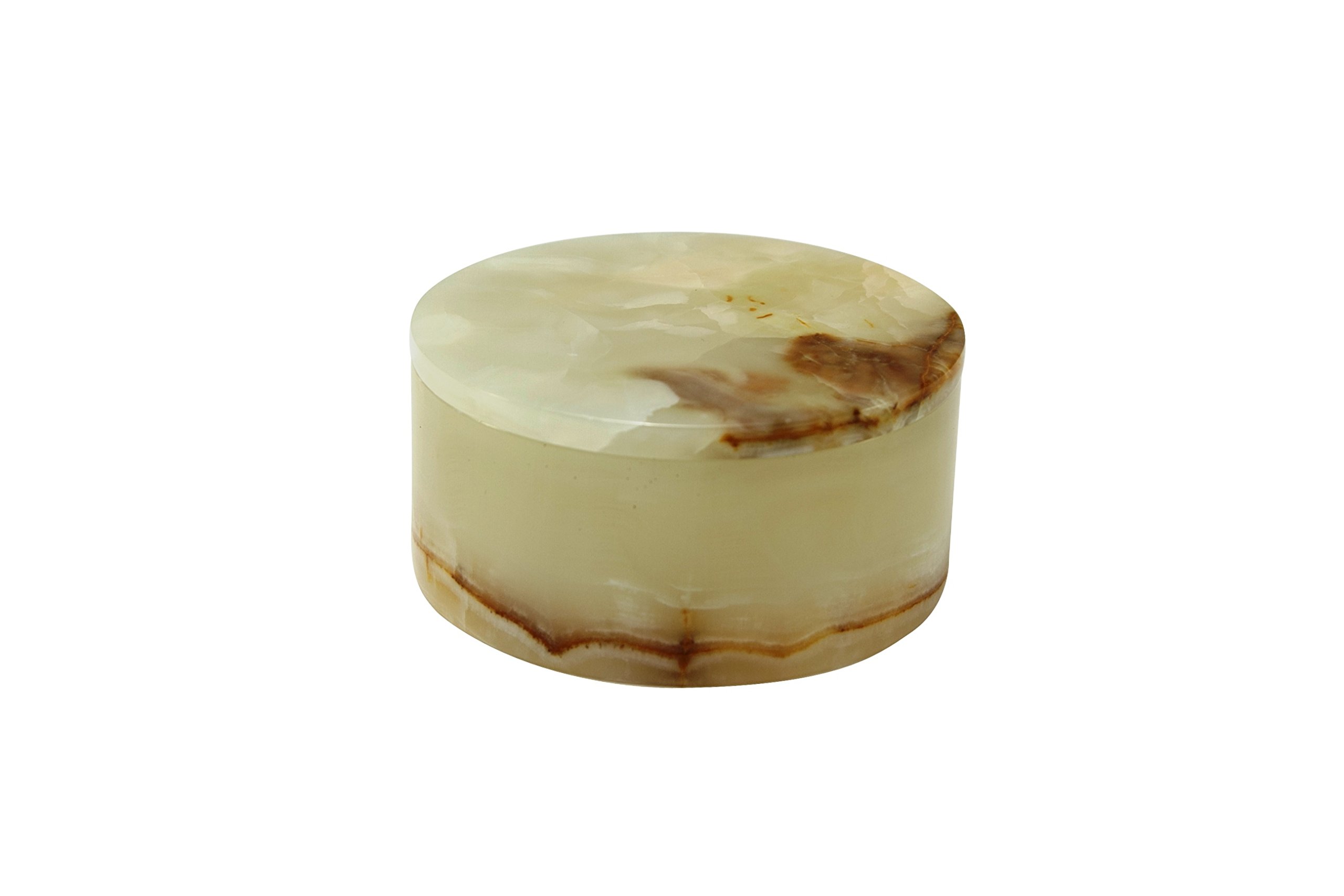 Designs by Marble Crafters Eirenne Collection Light Green Onyx 5" Polished Finished Circular Keepsak