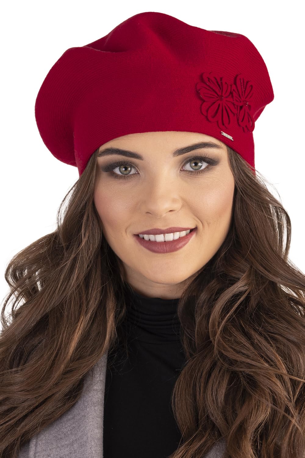 VIVISENCE Damen Baskenmütze Warm Und Gemütlich Wintermütze An Winter Und Herbst Warme Dick Strickmütze, Kopfbedeckung Eleganter Klassisch Mütze Für Frauen Modell 7007