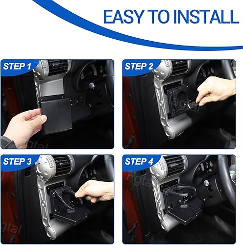 Miniatura 5 de Portavasos para automóvil compatible con Toyota FJ Cruiser 2007-2021, soporte para tazas de salida de aire lateral del automóvil, consola central,