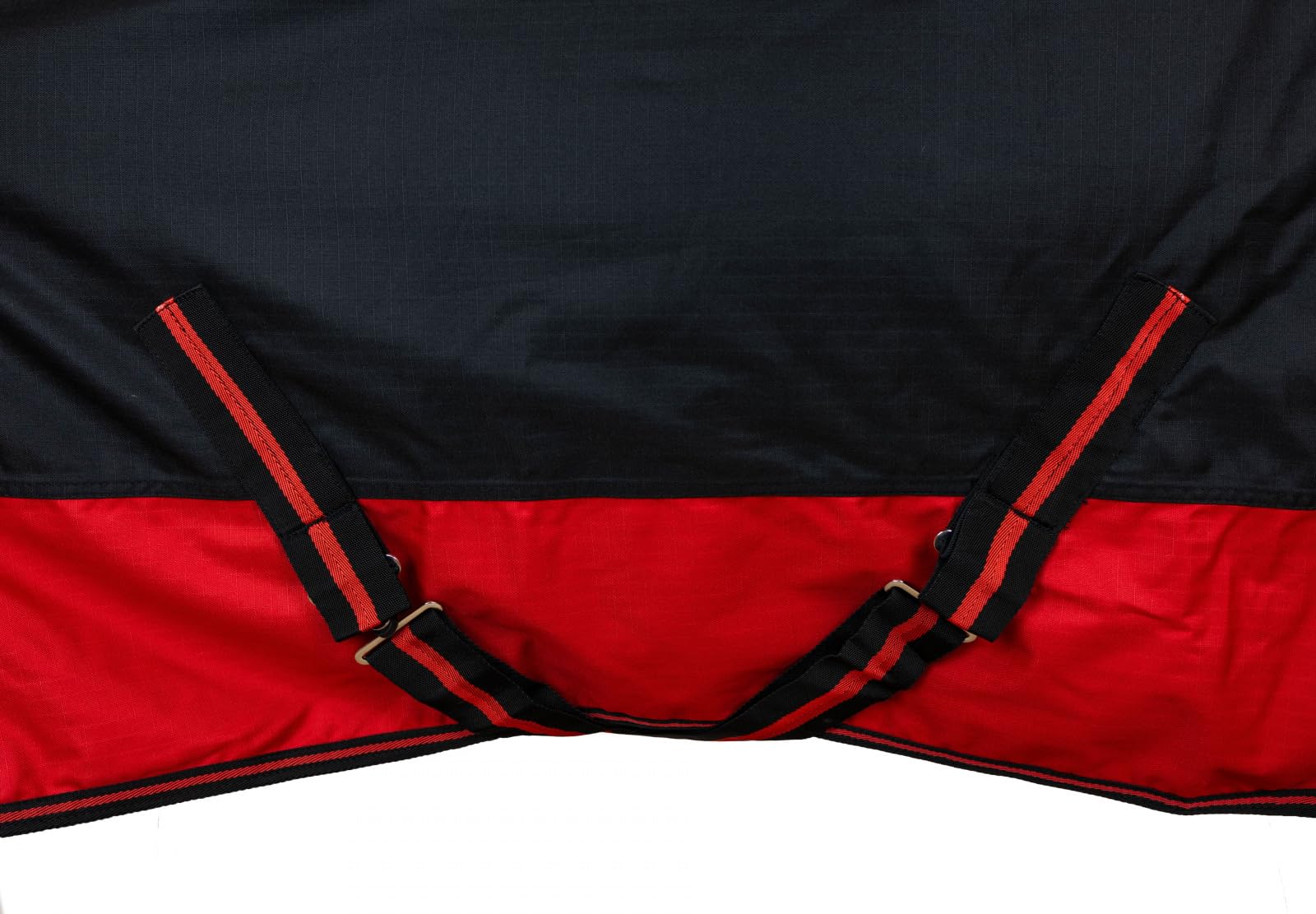 RL24 - Weidedecke Full Neck Basicline 600D Schwarz/Rot 135 cm (300g/m²) | Nylonfutter mit Füllung – Pferde Winterdecke – wasserdichte Outdoordecke mit Kreuzbegurtung – Pferdedecke