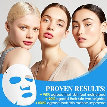 12 Pieces Fabric Face Masks, Skincare Moisturizing and Lensing Mask, Face Mask for Women, Hyaluronic Acid, Masks-Beauty, Increase Shine and Moisture, Orange