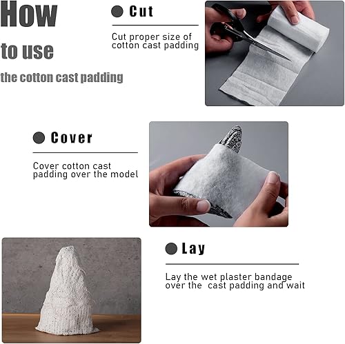 Miniatura 3 de Nuanchu 6 Rollos de Relleno de Yeso Suave Paquete Individual Relleno para Usar con Tela de Yeso Vendaje de Gasa para Halloween Vendaje de Envoltura