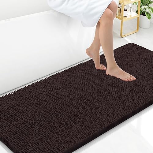 Miniatura 79 de Arotive Alfombras de Baño 30x20, Alfombras de Baño de Chenilla Shaggy Extra Suaves y Absorbentes, Lavables a Máquina con Respaldo de Goma