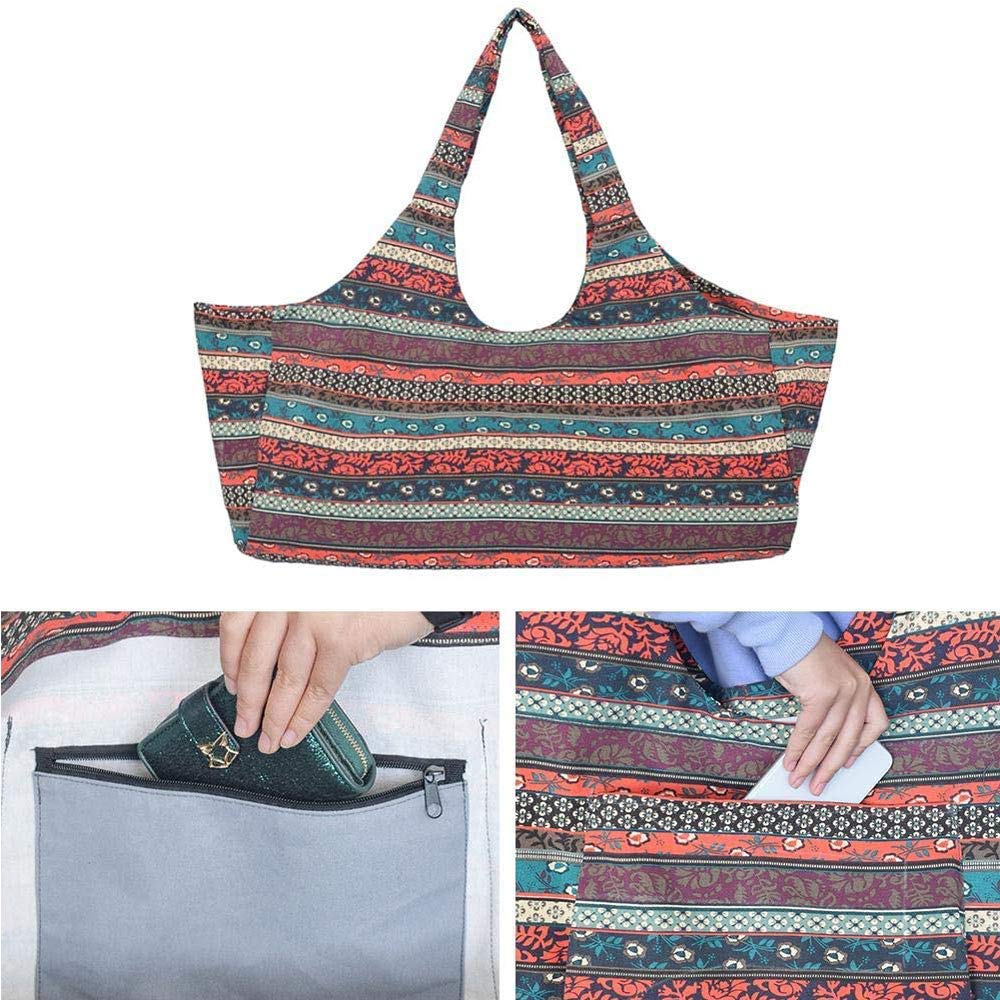 Mu Mianhua Yogamatten-Tasche mit großer Tasche und Reißverschlusstasche, passend für die meisten Matten