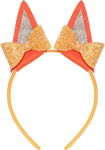 Diademas azules con orejas de perro para niñas, 1 diadema de orejas de gato, suministros para fiesta de cumpleaños de Halloween, accesorios para el