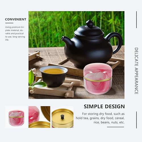 Miniatura 8 de Luxshiny Botes de té de estilo japonés de 1.76 oz (50 g), redondo hermético, contenedor de energía suelto, ollas de hojalata, té, café, azúcar,