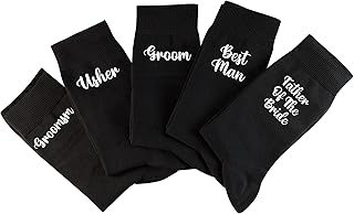 Wedding Socks for Groom, Best Man, Groomsman, Father of Bride, Wedding Socks (Groom)
