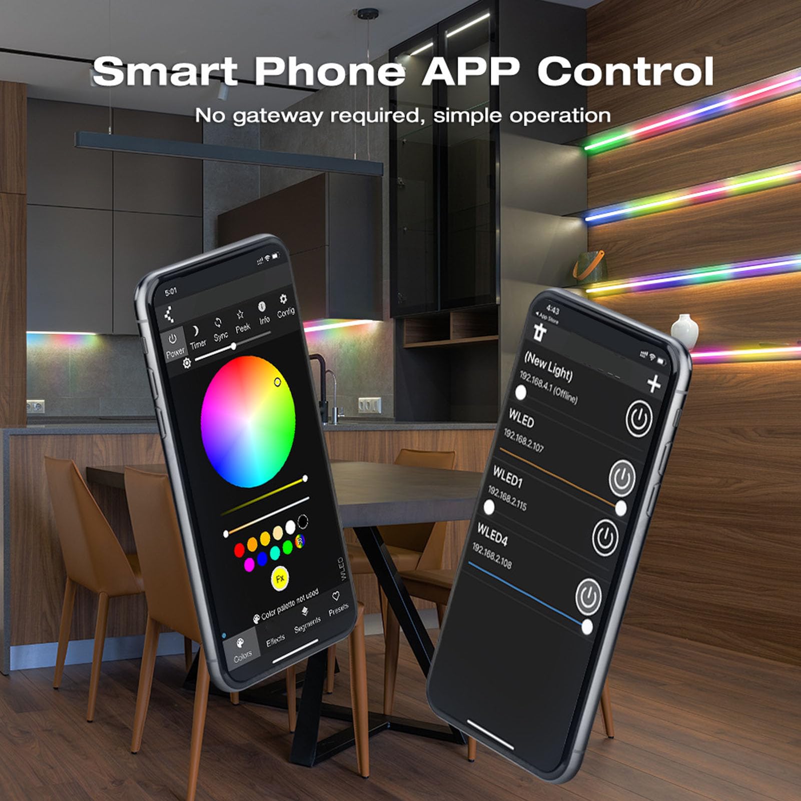 SEAFRONT LED-Controller WiFi APP-Steuerung Adressierbarer LED-Streifen-Controller mit Mikrofonunterstützung für WLED-Firmware WS2812 SK6812