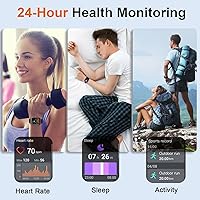 Matast Smart Watch for Men Women: Bluetooth Calls, 1.85" HD Screen, 110+ Sports Modes, IP68 Waterproof Fitness Tracker Android iOS