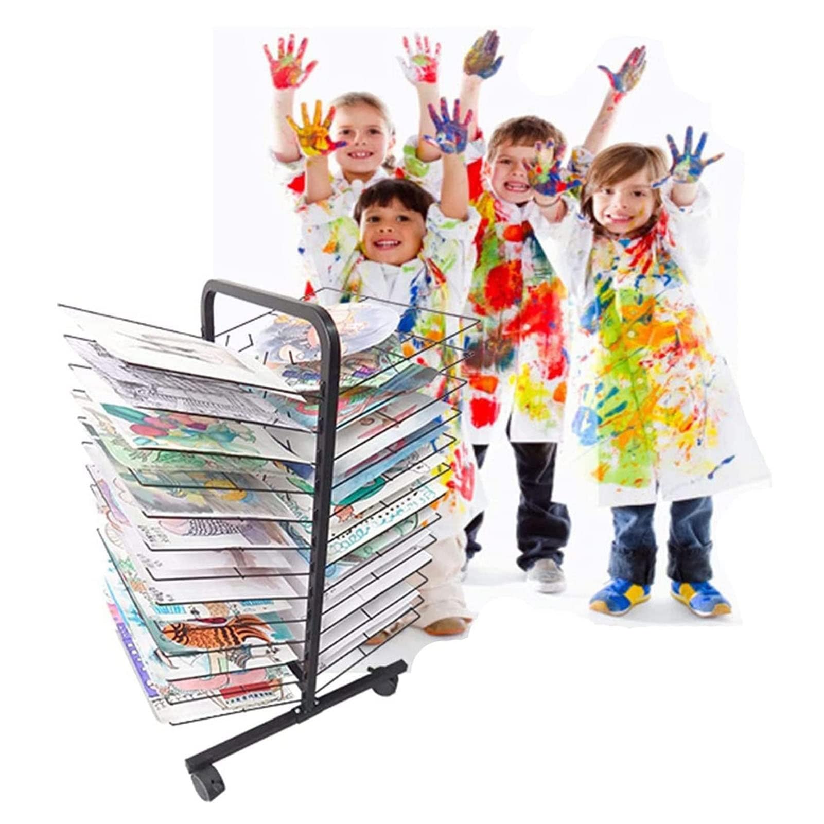 Estante de secado de Arte, estante de secado de Arte, estante de secado de alambre Lateral, estante de secado de pintura para El hogar, estudio de Aula, organizador de almacenamiento de Arte