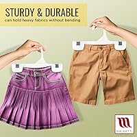 Vista 5 de Mainetti 1004 - Ganchos de plástico blancos para niños - Paquete de 100 con plástico resistente, ideal para pantalones, faldas, pantalones de vestir