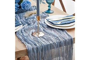 Dusty Blue Cheesecloth Table Runner: A Stunning Boho Touch for Any Occasion