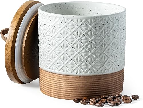 Miniatura 14 de Botes de cerámica para café Contenedores de cocina para almacenamiento de alimentos para especias, azúcar, bolsas de té, botes apilables de estilo