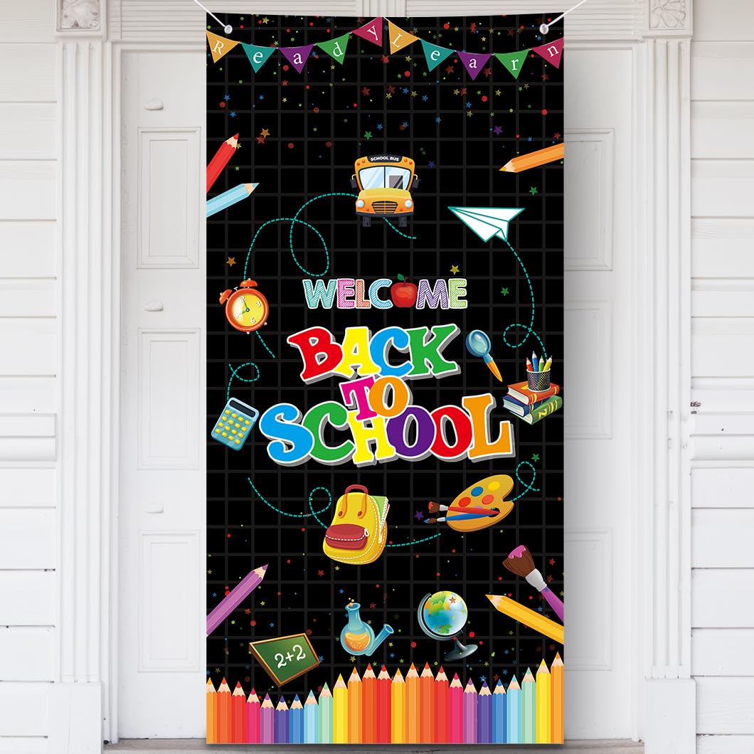School Supplies Themed Banner Welcome Back To School Door Banner ...