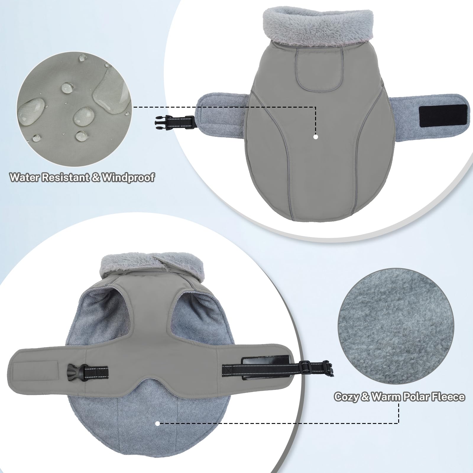 Waterproof Dog Coat with Harness Hole - Image 3
