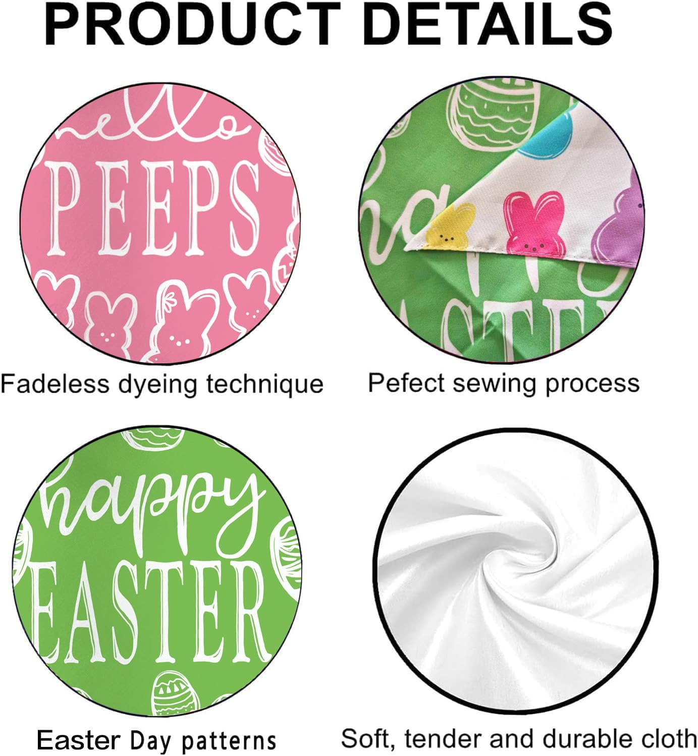 Easter Dog Bandanas, Reversible Dual-Layer Easter Eggs Design 2 Pack, Happy Easter Holiday Puppy Dog Kerchief Gifts (01)