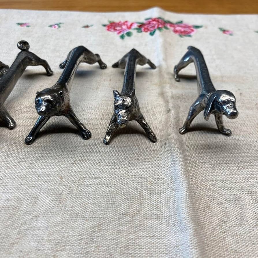 フランスヴィンテージナイフレスト猫とピューターオーバル皿 フランスヴィンテージナイフレスト猫とピューターオーバル皿