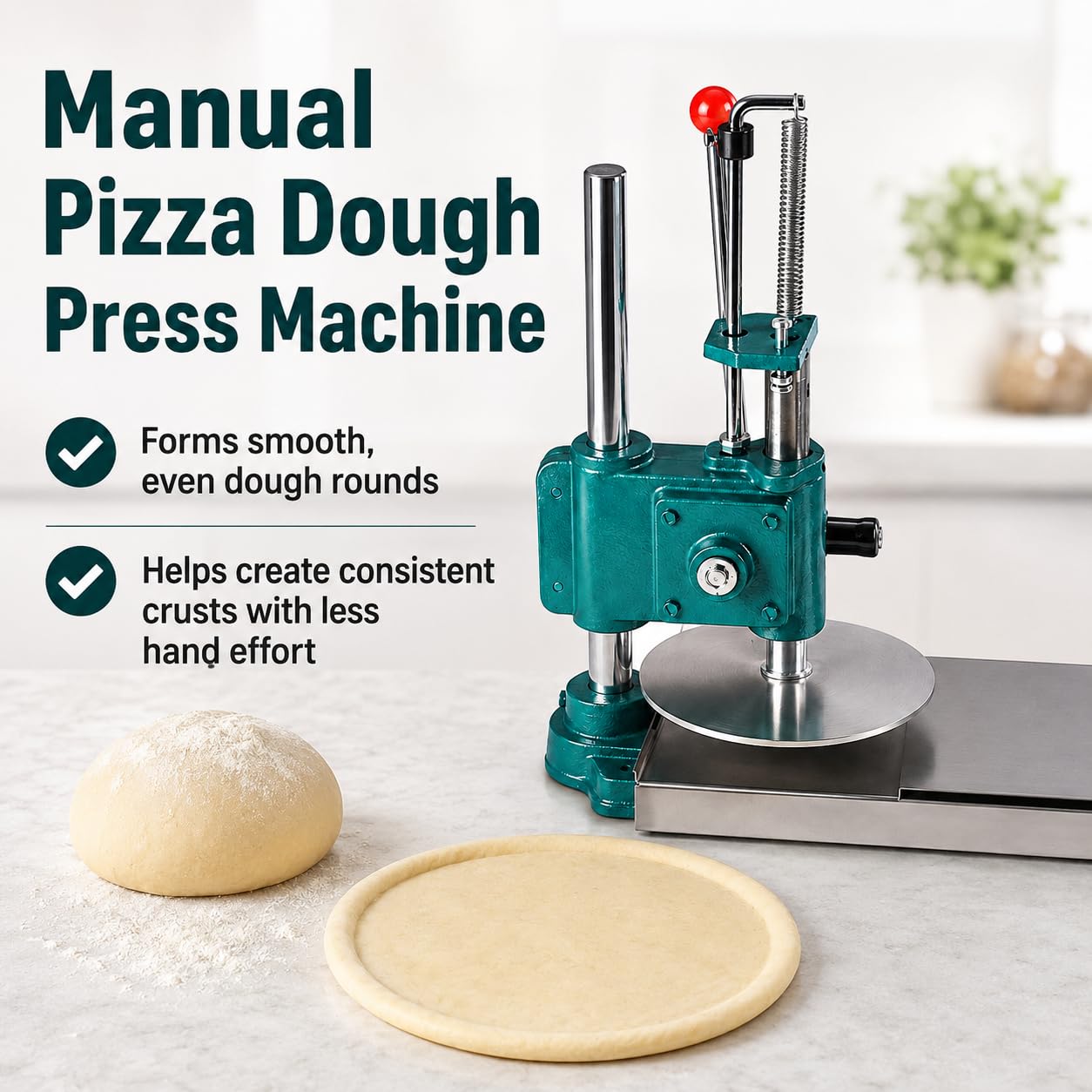 Pressa manuale per impasto per pizza, impasto inferiore a 9,5 pollici