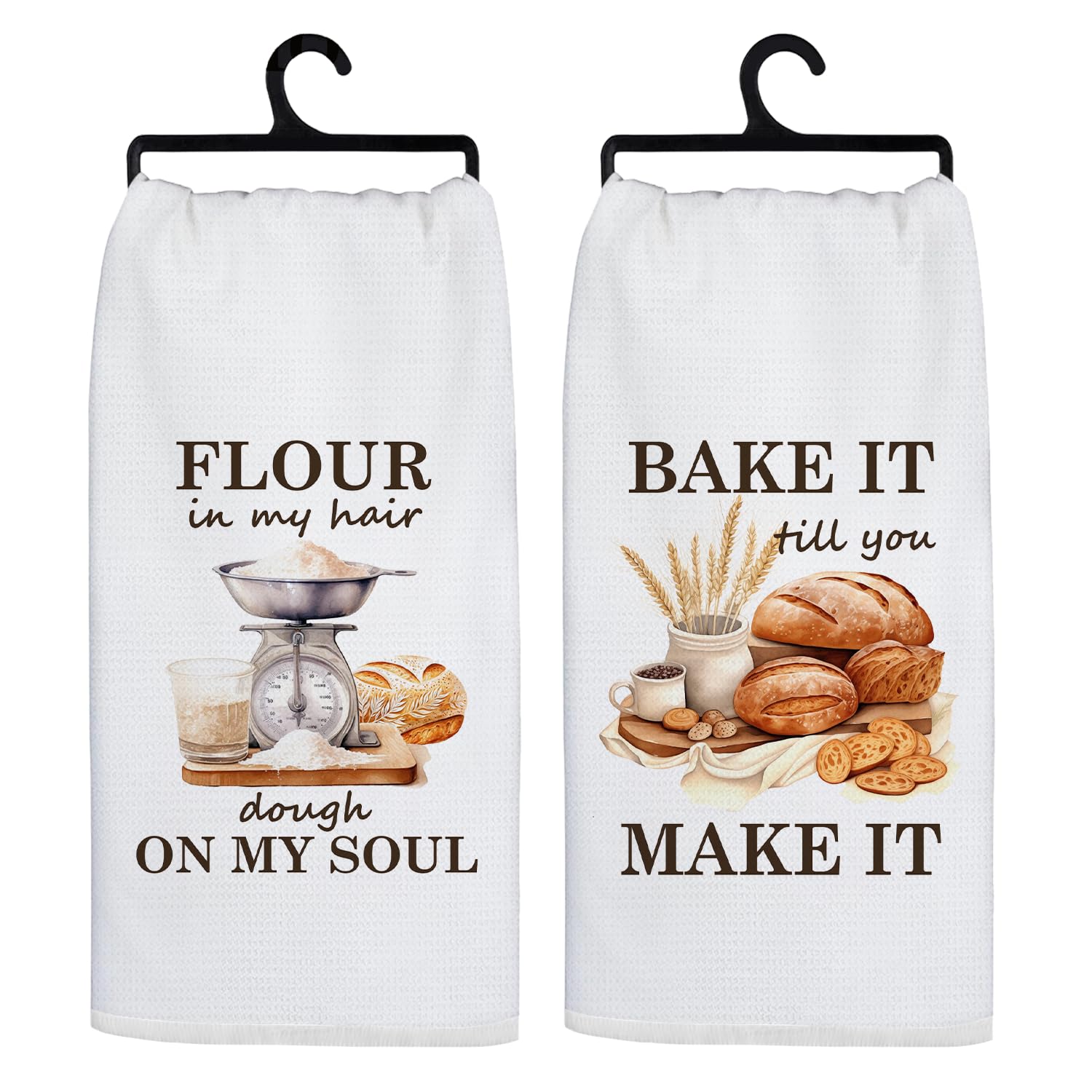Koesus Baker Gifts Kitchen Towels, Gifts for Baking Lovers Decorative Hand Dish Towel for Kitchen, Rustic Farmhouse Tea Towels for Baking Sourdough,