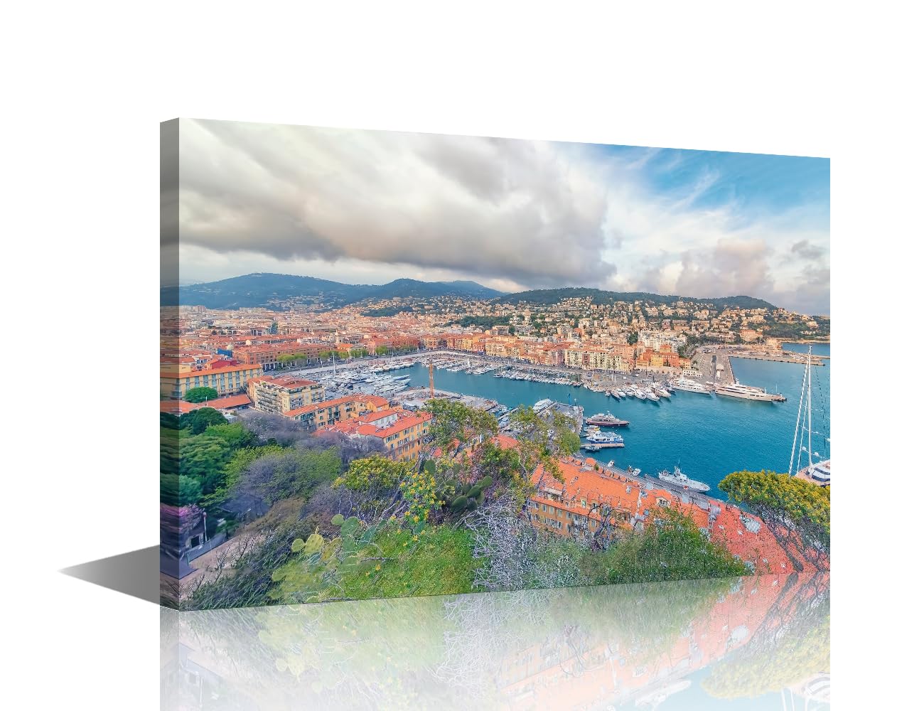 Visual Art Decor 1 Pieces Canvas Wall Art European City Natural Landscape Picture Prints Art Work for Home Modern Wall Art Decorations for Bedroom Bathroom Office Framed Ready to Hang 12"Wx18"H