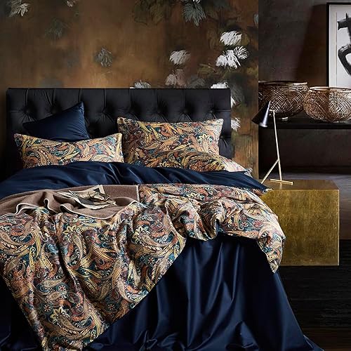 Miniatura 17 de Cupocupa Juego de funda de edredón tamaño King, diseño floral bohemio, juego de funda de edredón para cama de tamaño King, ropa de cama suave