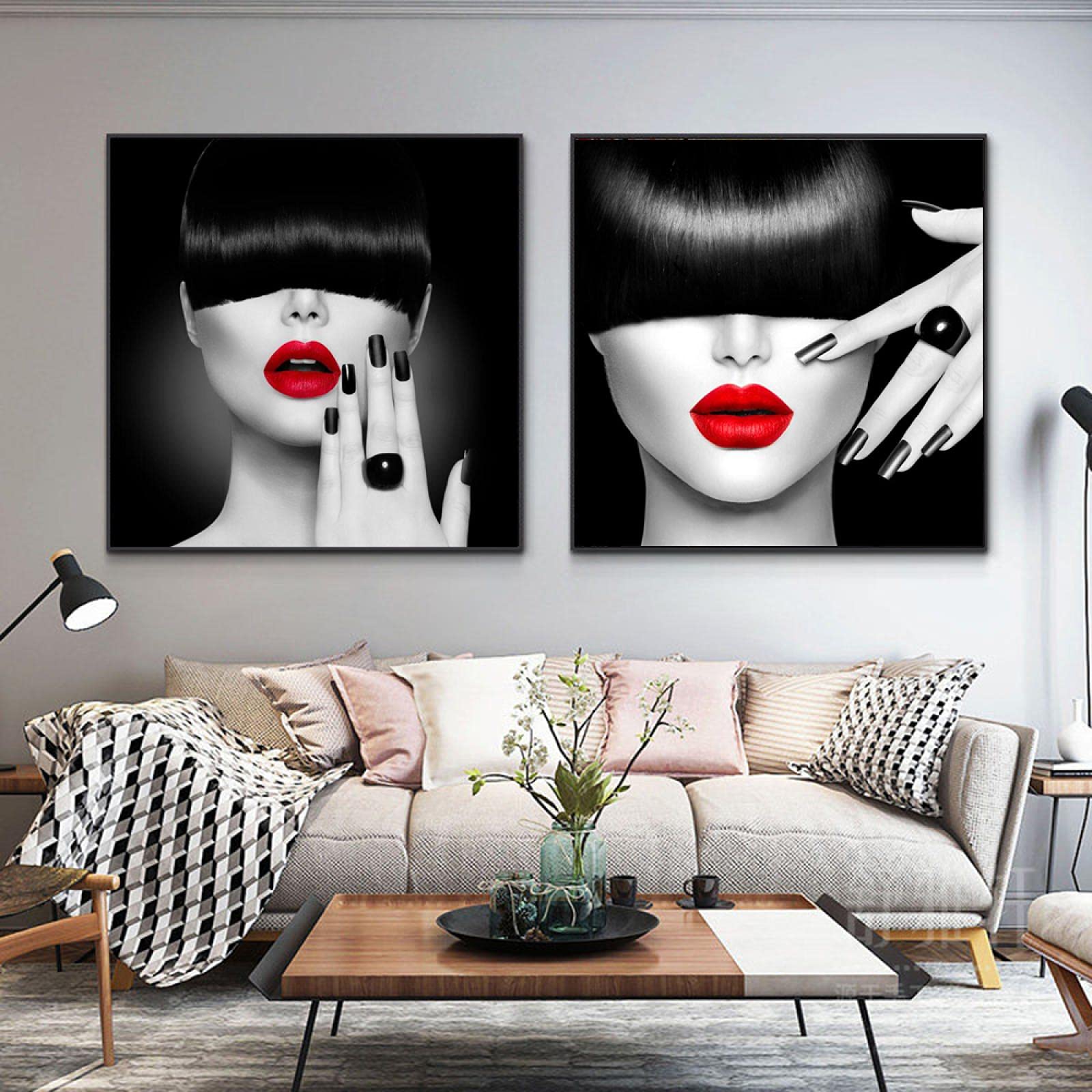 Peinture salon de mode affiche manucure et gravures murales 80x80cm sans cadre - 8