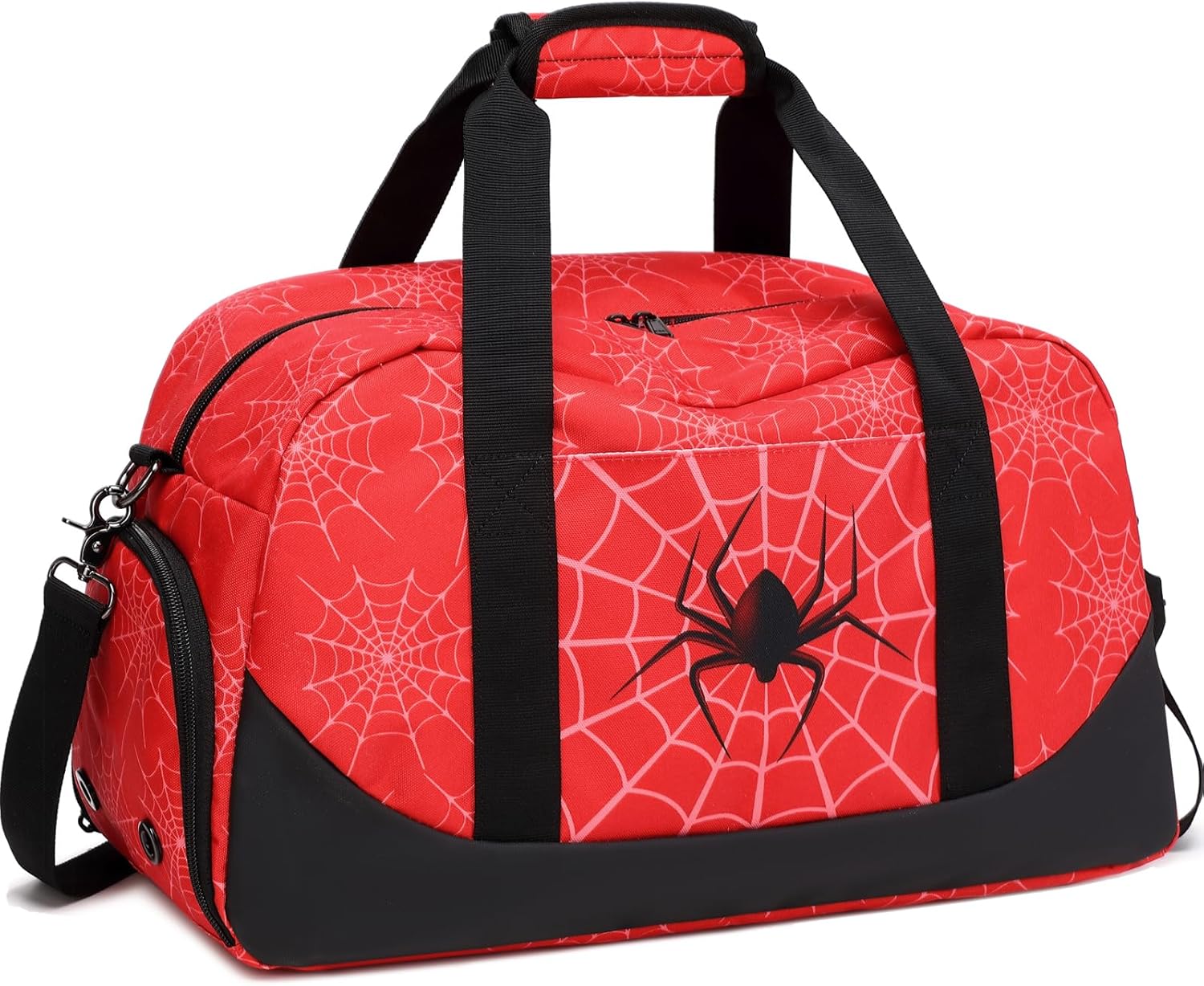 JIANYA Kids Duffle Bag Boys Sports Gym Bag with Shoe Compartment & Wet Pocket, Kids Carry On Weekender Travel Bag, Red