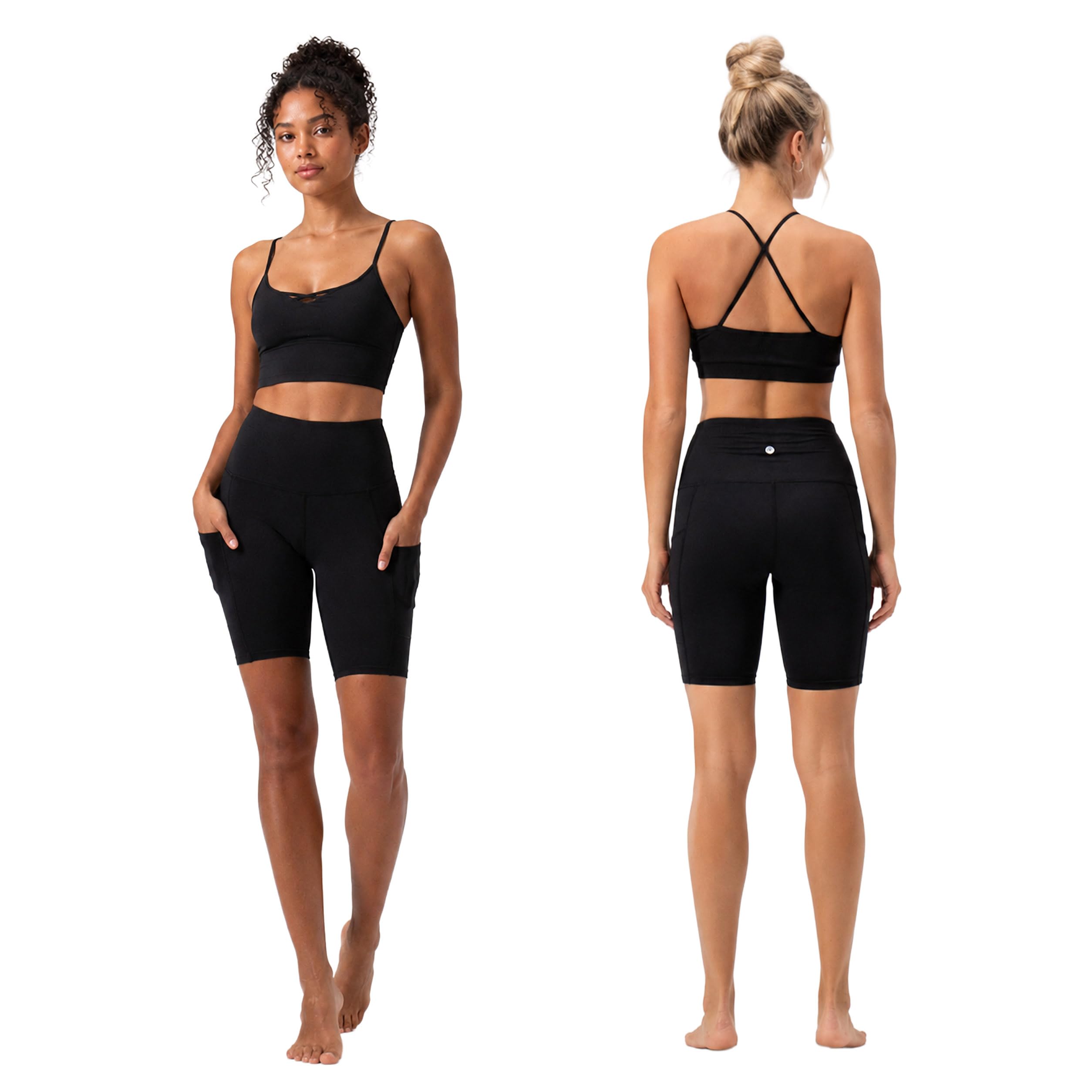DEVOPS 2 Pack Womens 8 inch Biker Shorts