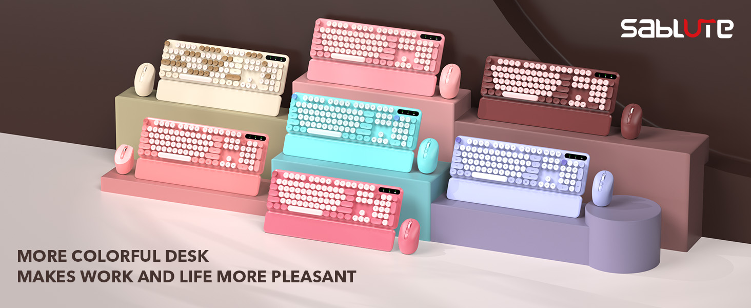 Amazon.com: Wireless Keyboard and Mouse Combo, Wine Red Retro