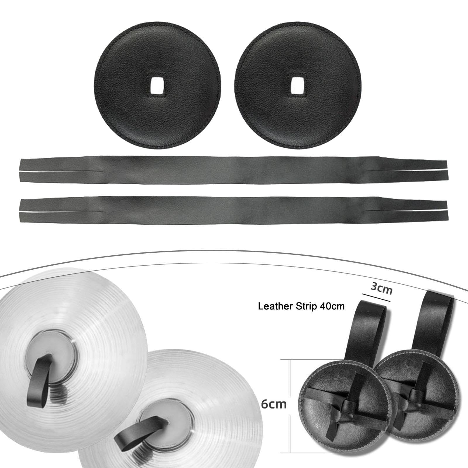 Oshhni 2 Pezzi Cinghia per Piatti Cintura per Piatti Comoda Riparazione Gong Cinese Accessorio per Strumenti Robusto Maniglia per Piatti da Marcia Morbida, nero