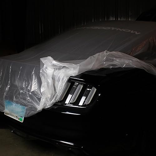 Miniatura 3 de Juego de 10 paños de plástico transparente blanco, 9 x 12 pies, protector para pintores de automóviles, protección contra derrames de pintura de