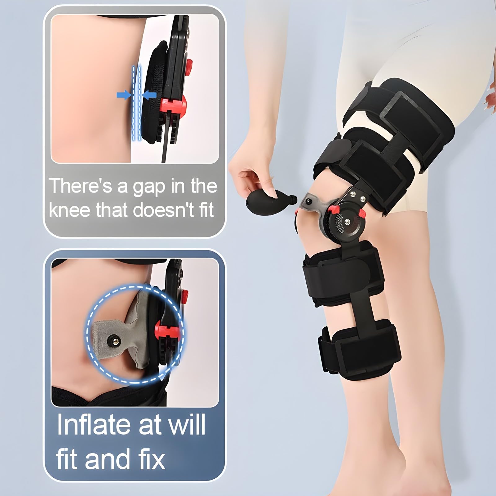 Ortesi per Ginocchio,Supporto Ortopedico Regolabile per Ginocchio, Supporto per Ginocchio e Gamba, Protezione Post-operatoria, ortesi ossea, Cura dei legamenti, Supporto articolare,Left Side